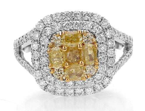 LIMITED QUANTITIES! Womens 2 CT. T.W. Round Yellow Diamond 18K Gold Engagement Ring