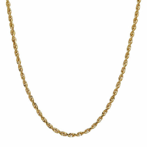 LIMITED QUANTITIES! 14K Yellow Gold Solid 1.8mm Rope Chain Necklace