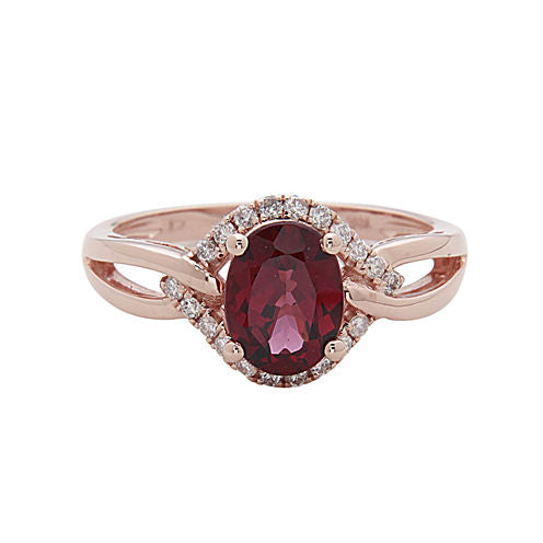 LIMITED QUANTITIES! 1/5 CT. T.W. Red Rhodolite 14K Gold Cocktail Ring