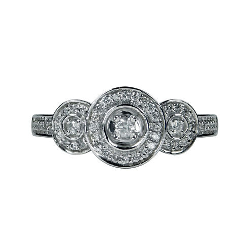 LIMITED QUANTITIES 1/4 CT. T.W. Three Stone Diamond 10K White Gold Ring