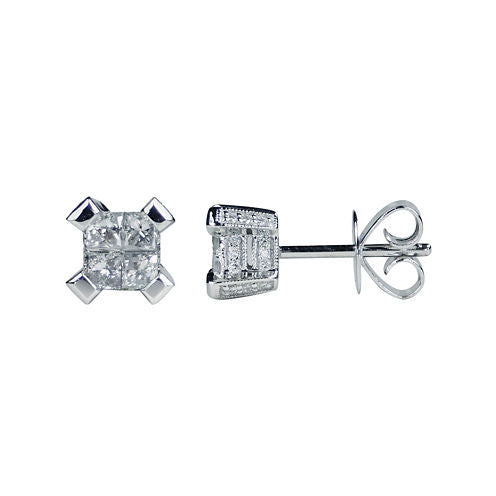 LIMITED QUANTITIES 1/2 CT. T.W. Diamond 14K White Gold Stud Earrings