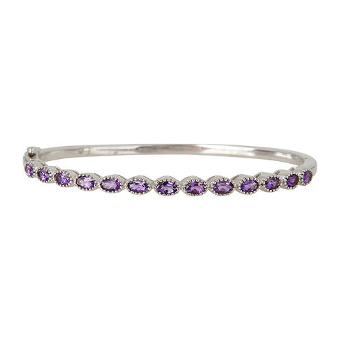 LIMITED QUANTITIES  Genuine Amethyst Sterling Silver Bangle