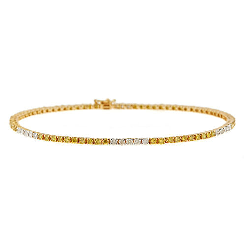 LIMITED QUANTITIES  3 CT T.W. White and Color-Enhanced Yellow Diamond 14K Yellow Gold Bracelet