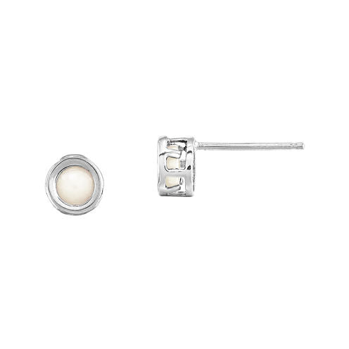 Lab-Created Opal 14K White Gold Stud Earrings