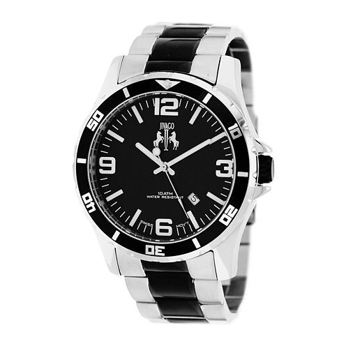 Jivago Ultimate Mens Silver-Tone and Black Stainless Steel Watch