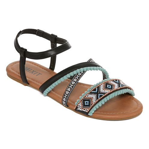 Mixit Pom Strap Sandals