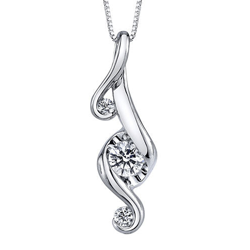 Juno Lucina® 1/3 CT. T.W. Diamond 14K White Gold Pendant Necklace