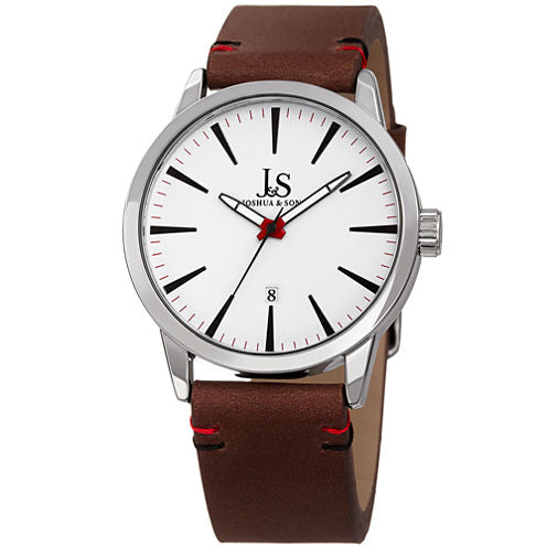 Joshua & Sons Mens Brown Strap Watch-J-86ssbr