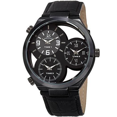 Joshua & Sons Mens Black Strap Watch-J-119bk