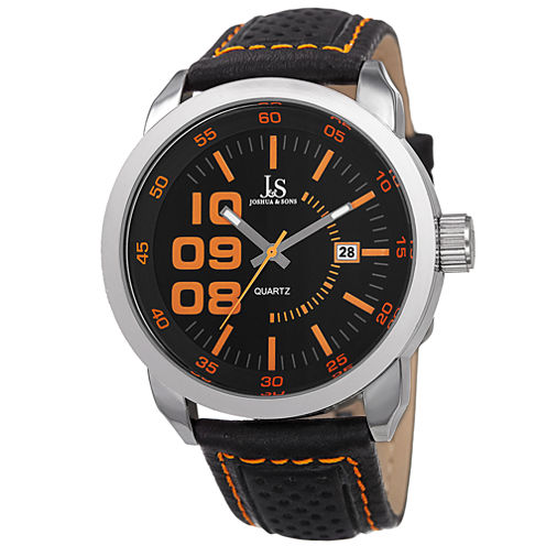 Joshua & Sons Mens Black Strap Watch-J-106or