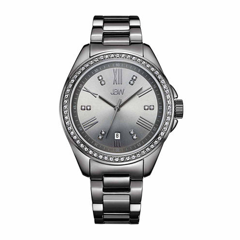 JBW Women's Capri 0.12 ctw Diamond Gun Metal-Plated Stainless Steel Watch J6340E