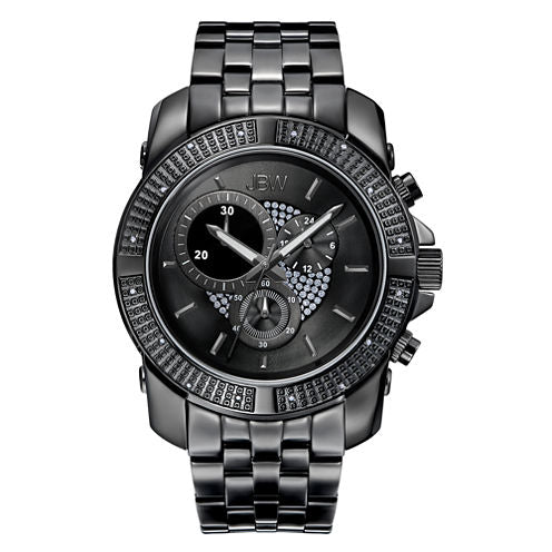 JBW Warren Mens Diamond-Accent Black-Ion Plated Stainless Steel Watch J6331C