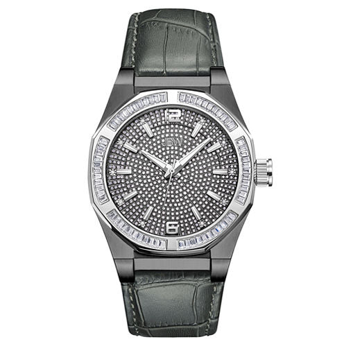 JBW Diamond Mens Gray Strap Watch-J6350c