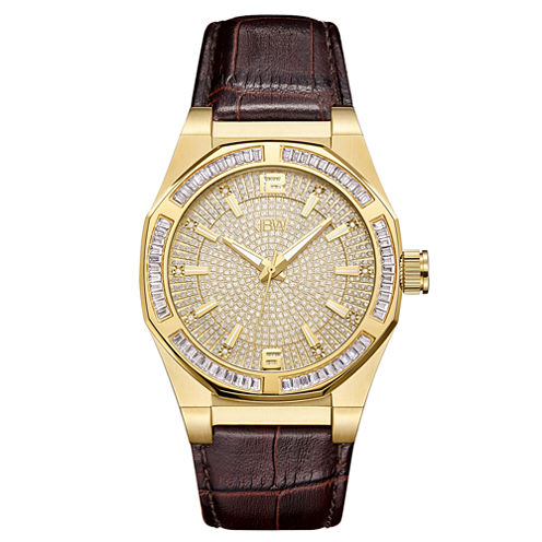 JBW Diamond Mens Brown Strap Watch-J6350b