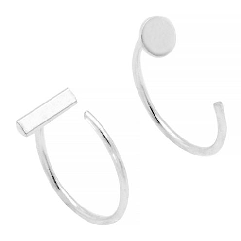 Itsy Bitsy C Hook Earring Pure Silver Over Brass 14.5mm Hoop Earrings