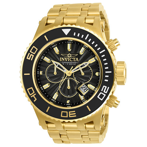 Invicta Mens Gold Tone Strap Watch-23936