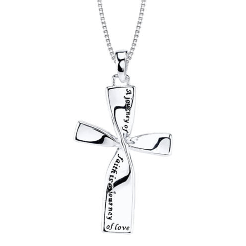 Inspired Moments™ Sterling Silver Twist Cross Pendant