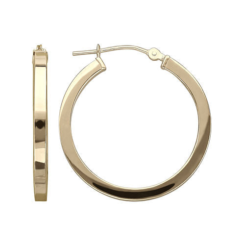 Infinite Gold™ 14K Yellow Gold Square-Edge Hoop Earrings