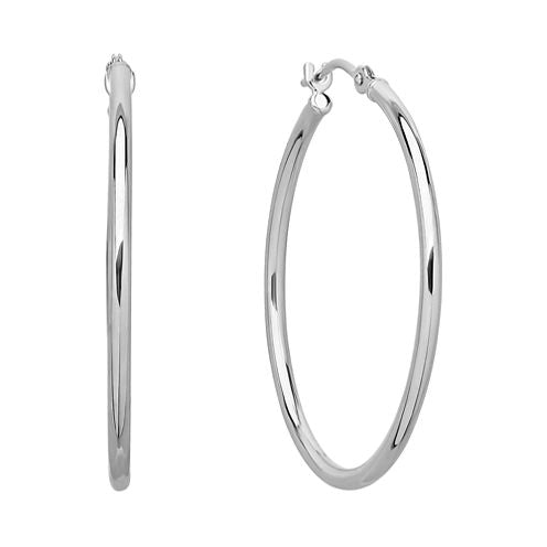 Infinite Gold™ 14K White Gold Polished Hoop Earrings