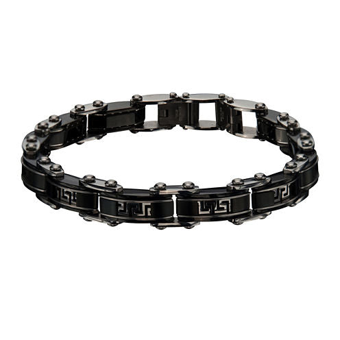 Inox® Mens Black Matte Stainless Steel Chain Bracelet