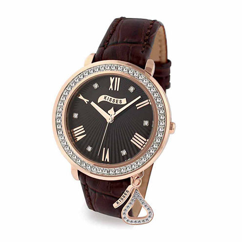 Hershey Kisses Womens Brown Strap Watch-Ks013rgbn