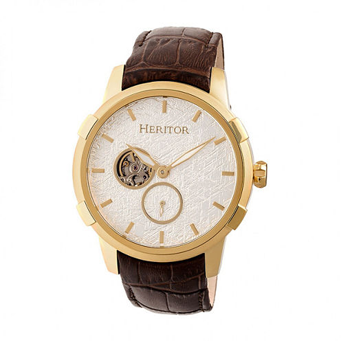 Heritor Unisex Brown Strap Watch-Herhr7204