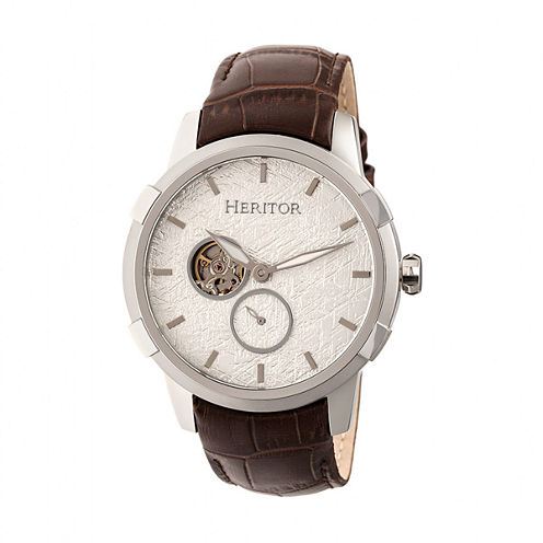 Heritor Unisex Brown Strap Watch-Herhr7203