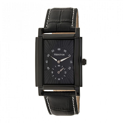 Heritor Frederick Mens Black Strap Watch-Herhr6106