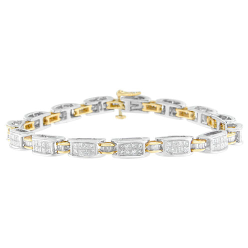 Womens 7 Inch 3 CT. T.W. White Diamond 14K Gold Link Bracelet