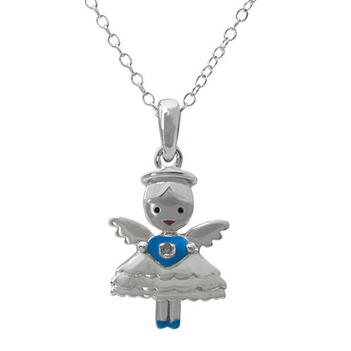 Hallmark Kids Diamond-Accent Sterling Silver Angel Pendant Necklace