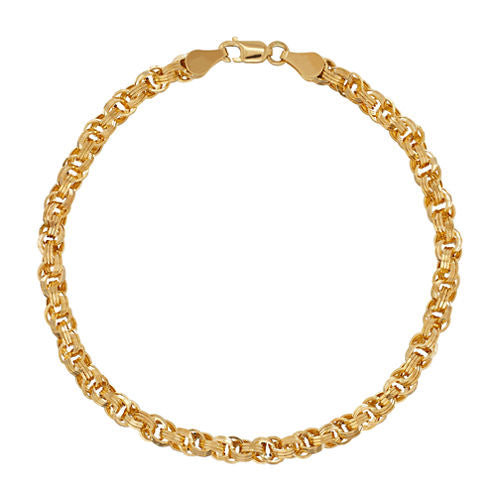 Womens 7 1/4 Inch 14K Gold Link Bracelet