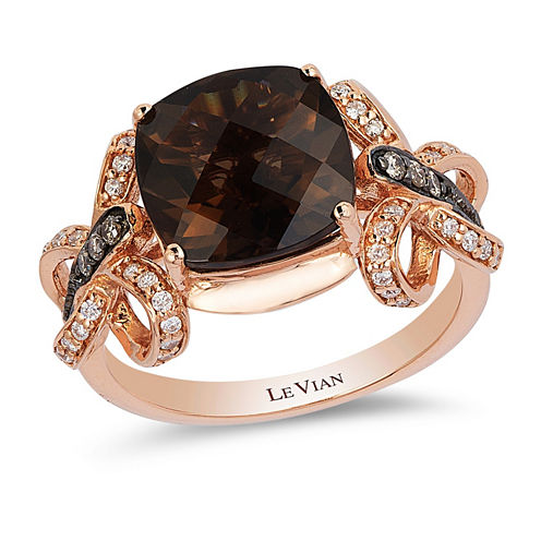 Grand Sample Sale™ By Le Vian® Chocolate Quartz®, 1/5 CT. T.W. Vanilla Diamonds® & Chocolate Diamonds® 14K Strawberry Gold® Ring