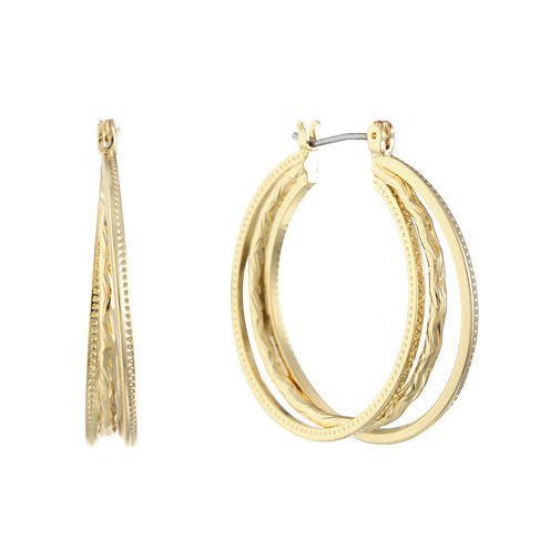 Gloria Vanderbilt Brass 34.3mm Hoop Earrings