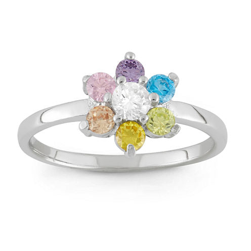 Girls Multi Color Cubic Zirconia Delicate Ring