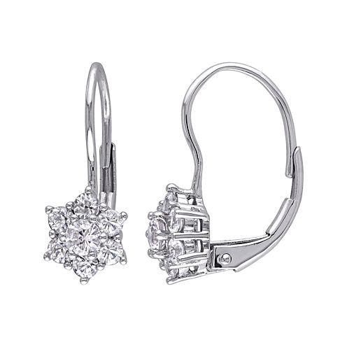 Genuine White Sapphire Earrings