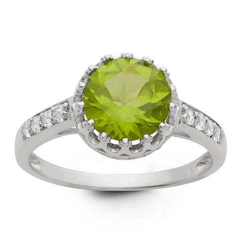 Genuine Peridot Sterling Silver Ring