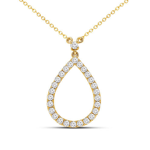 Womens 5/8 CT. T.W. Genuine White Diamond 14K Gold Pendant Necklace