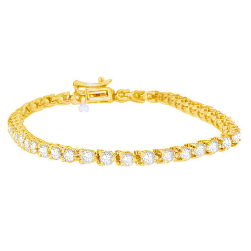 Womens 5 CT. T.W. White Diamond 14K Gold Tennis Bracelet