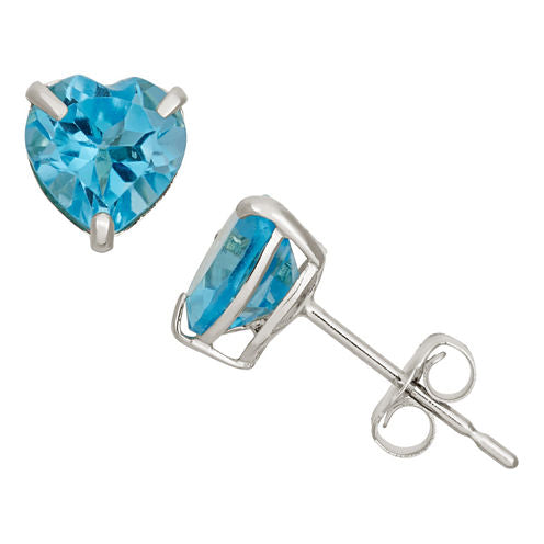 Genuine Blue Blue Topaz 10K Gold 6.1mm Stud Earrings