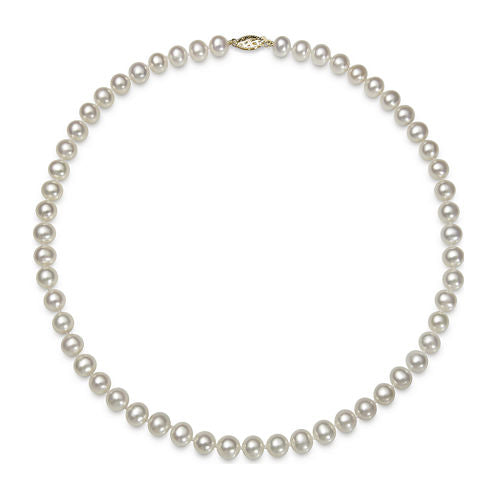 Genuine Akoya Pearl 14K Yellow Gold 18" Necklace