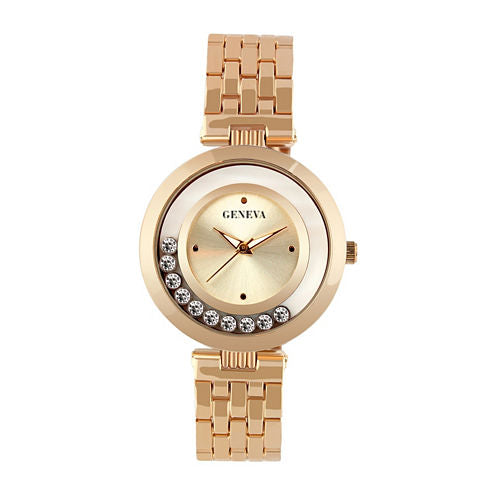 Geneva Womens Rose Goldtone Bracelet Watch-Jry6404rg