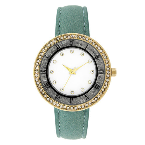 Geneva Womens Green Strap Watch-18148