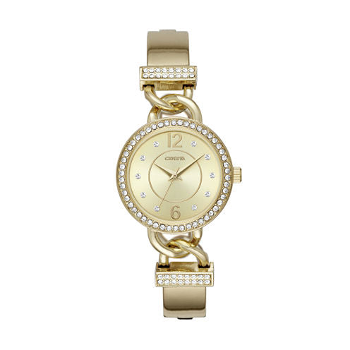 Geneva Womens Gold Tone Bracelet Watch-Fmdjm195