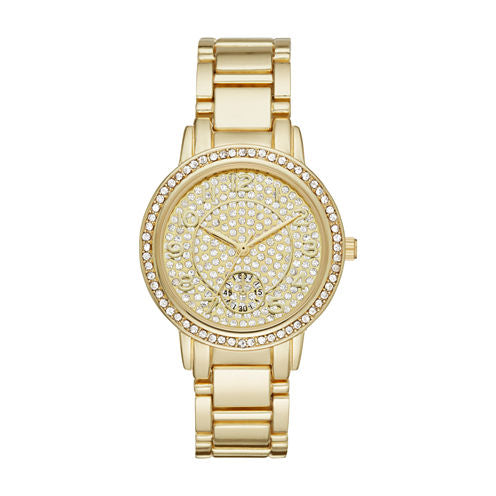 Geneva Womens Gold Tone Bracelet Watch-Fmdjm183