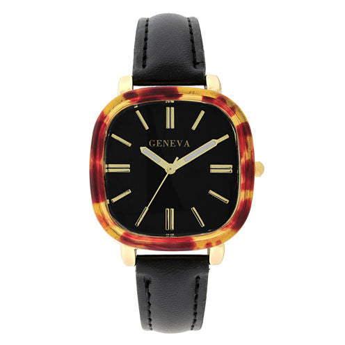 Geneva Womens Black Strap Watch-18152