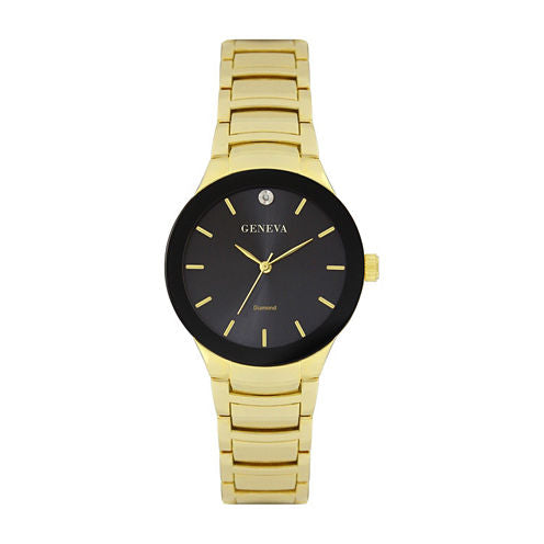 Geneva Mens Gold Tone Bracelet Watch-Jry8087gdbk