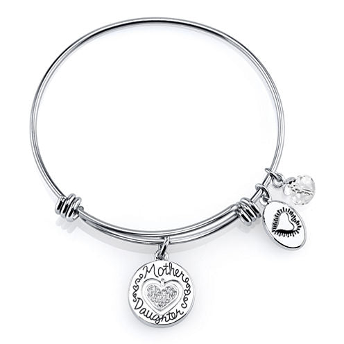 Footnotes Too® Stainless Steel Mother Daughter Expandable Bangle