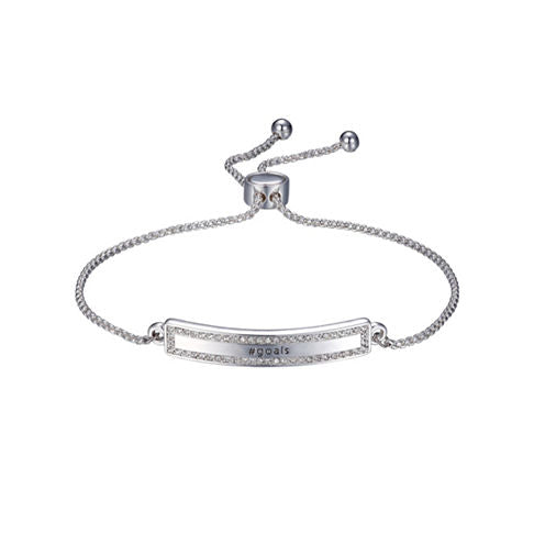 Footnotes She Rocks Womens Clear Silver Over Brass Bolo Bracelet