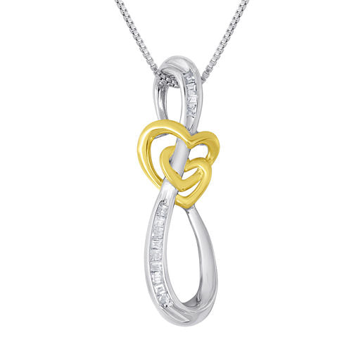 ForeverMine® 1/10 CT. T.W. Diamond Swirl Pendant Necklace