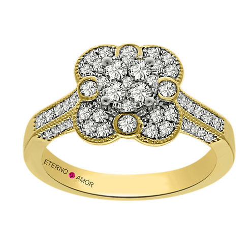 Eterno Amor Womens 3/4 CT. T.W. Round White Diamond 14K Gold Engagement Ring